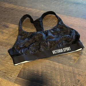 Victoria's Secret Black Floral Sports Bra